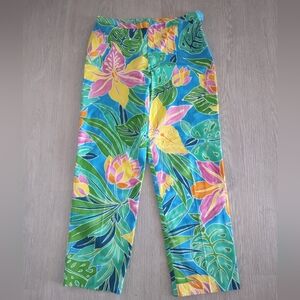 Ralph Lauren Women's Size 8 Flowered Ankle Pants Resortwear Quality Fun